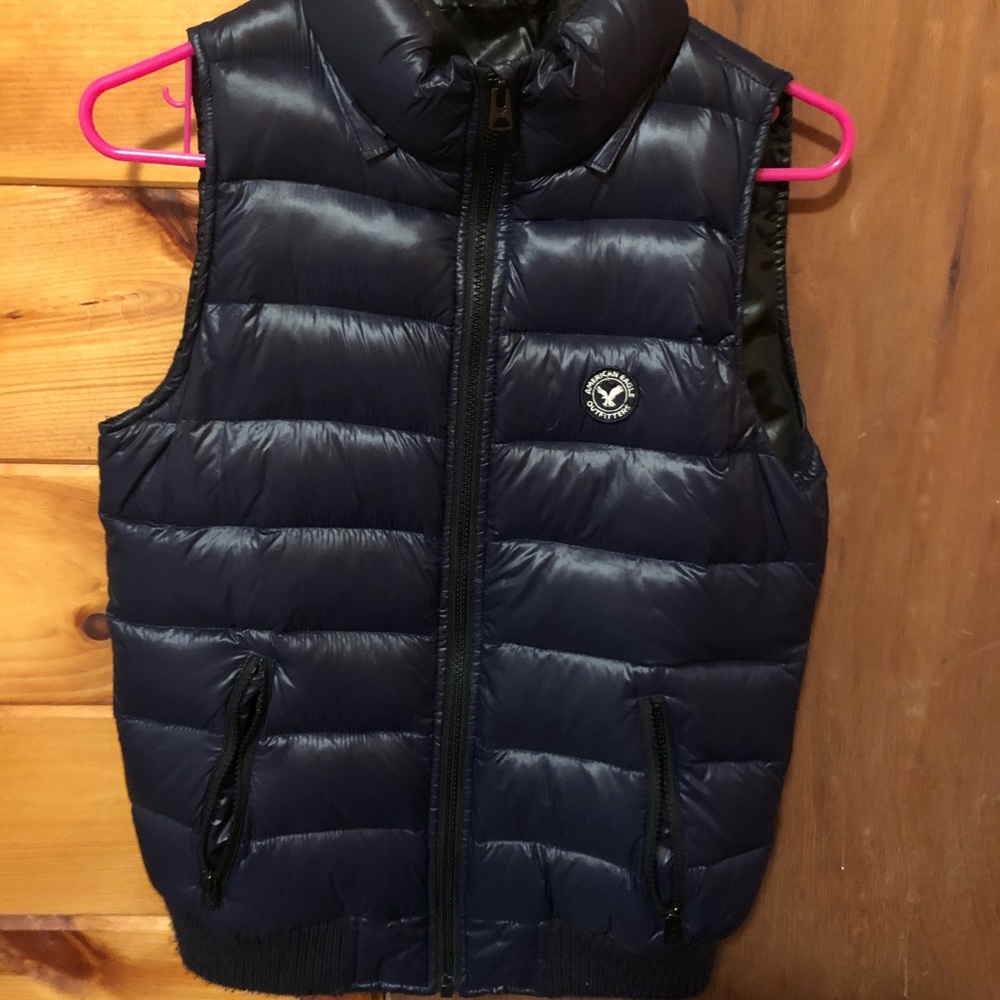 Navy Blue American Eagle Bubble Vest
